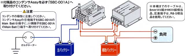 サブバッテリーチャージャー用ノイズフィルター NFC−030 配線図