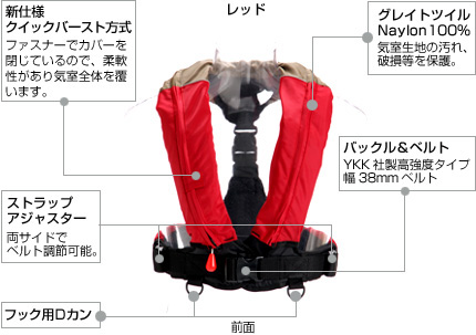 オーシャン ＲＥ－５型 自動膨張式救命胴衣 ライフジャケット 